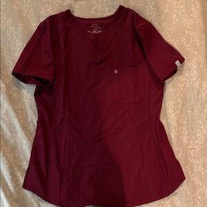 Cherokee Women's Deep Red Short Sleeve Top